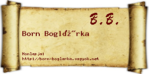 Born Boglárka névjegykártya