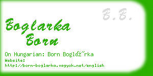 boglarka born business card